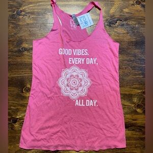 NWT “Super Love Tees” Pink Women’s Tank Good Vibes Every Day All Day Size Small